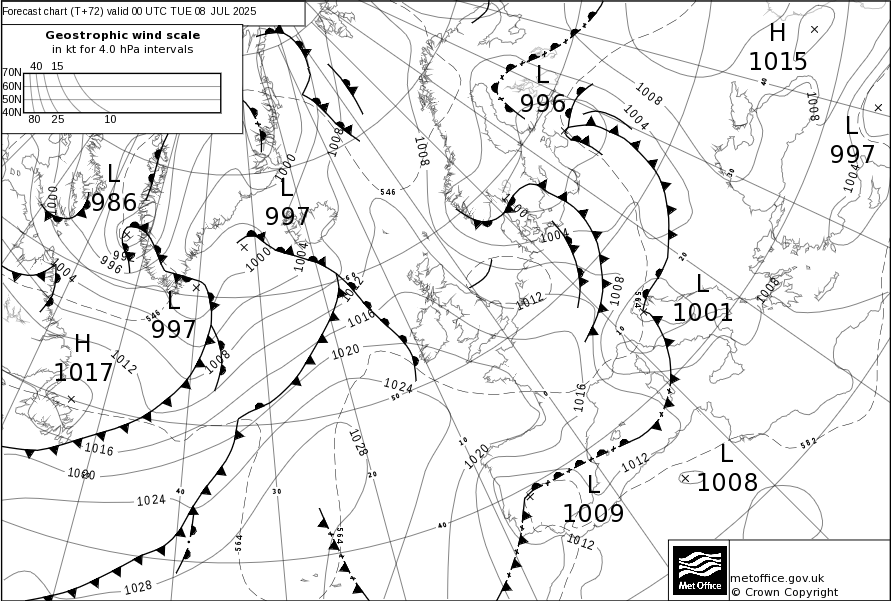 Surface pressure - Forecast chart