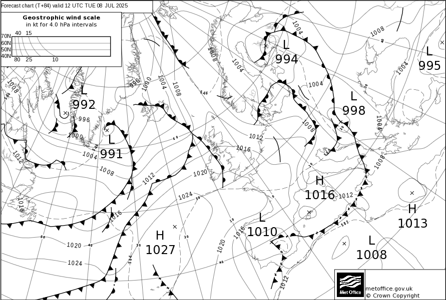 Surface pressure - Forecast chart