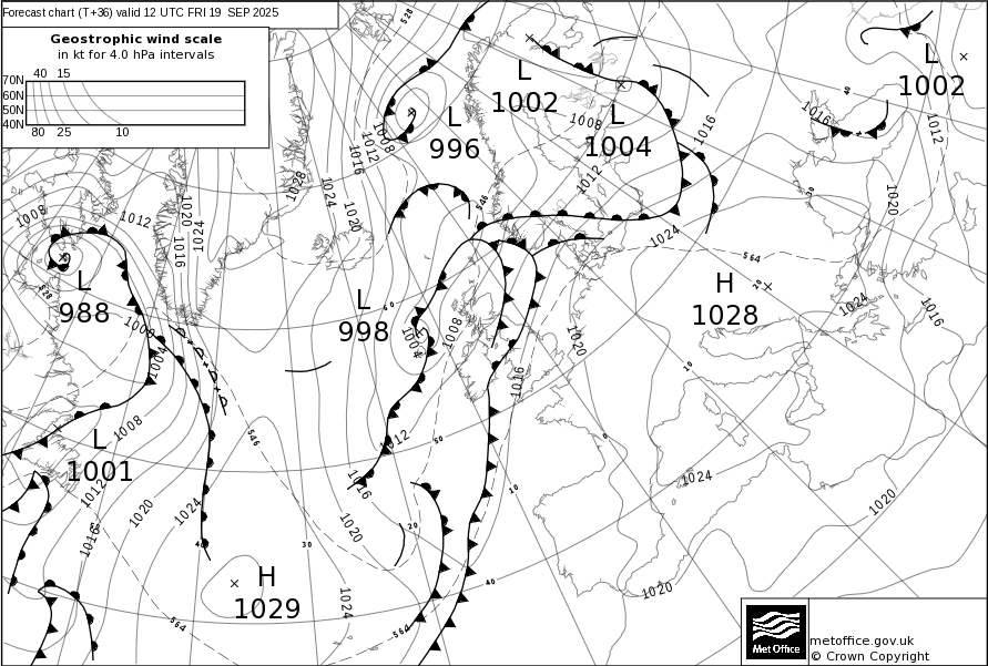 Surface pressure - Forecast chart