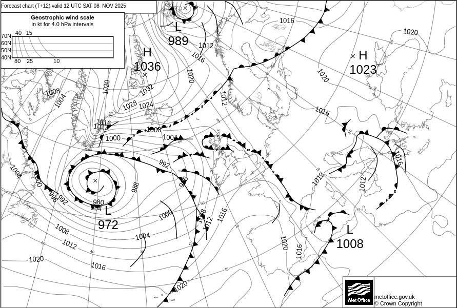 Surface pressure - Forecast chart