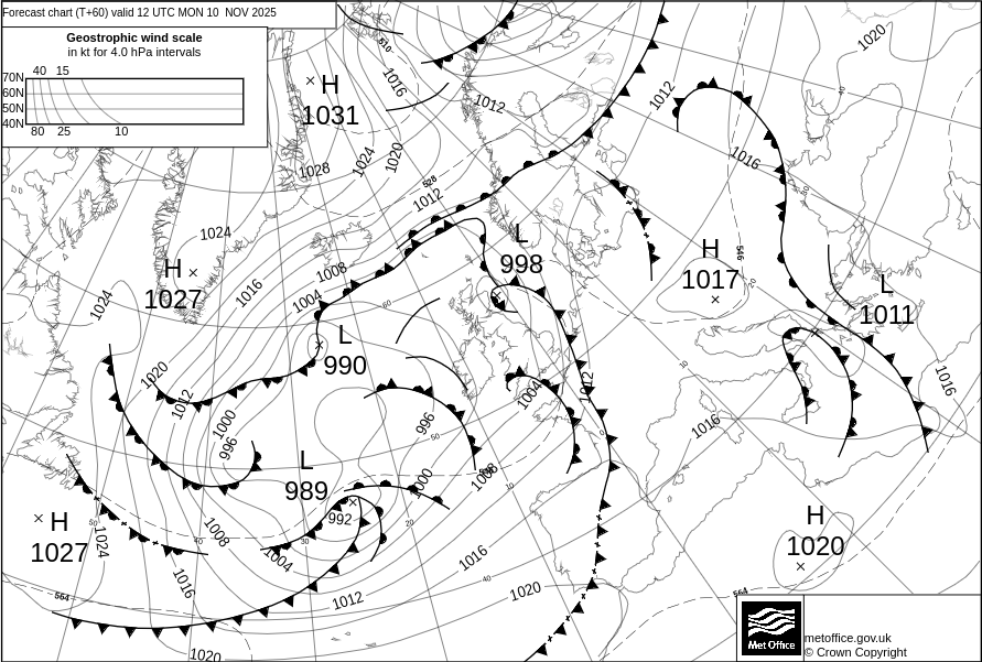 Surface pressure - Forecast chart
