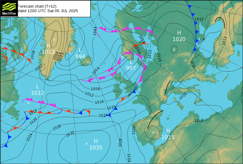 Surface pressure - Forecast chart