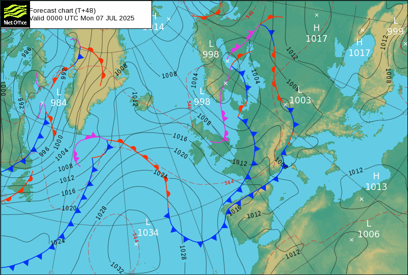Surface pressure - Forecast chart