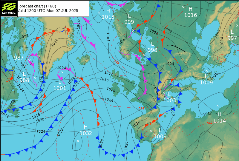 Surface pressure - Forecast chart