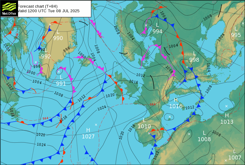 Surface pressure - Forecast chart