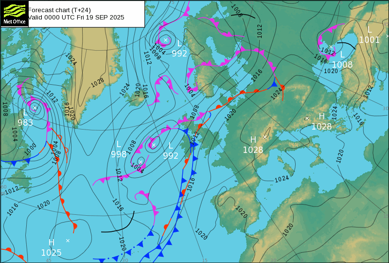 Surface pressure - Forecast chart