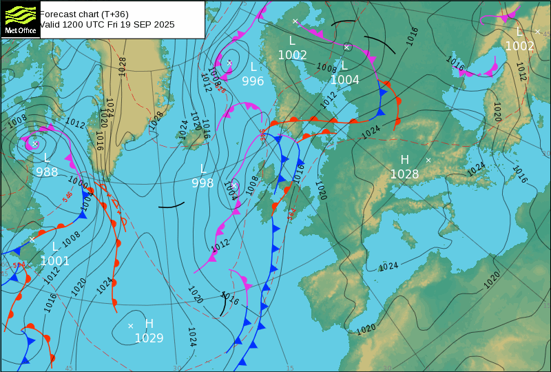 Surface pressure - Forecast chart