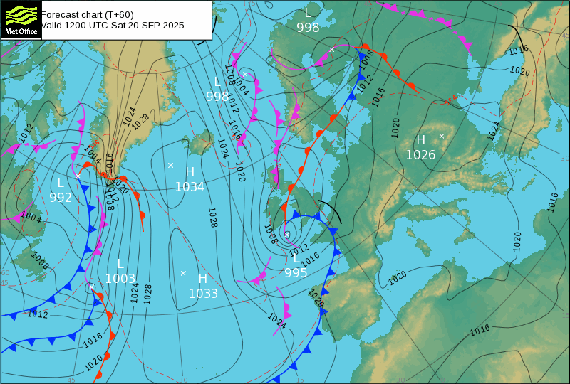 Surface pressure - Forecast chart