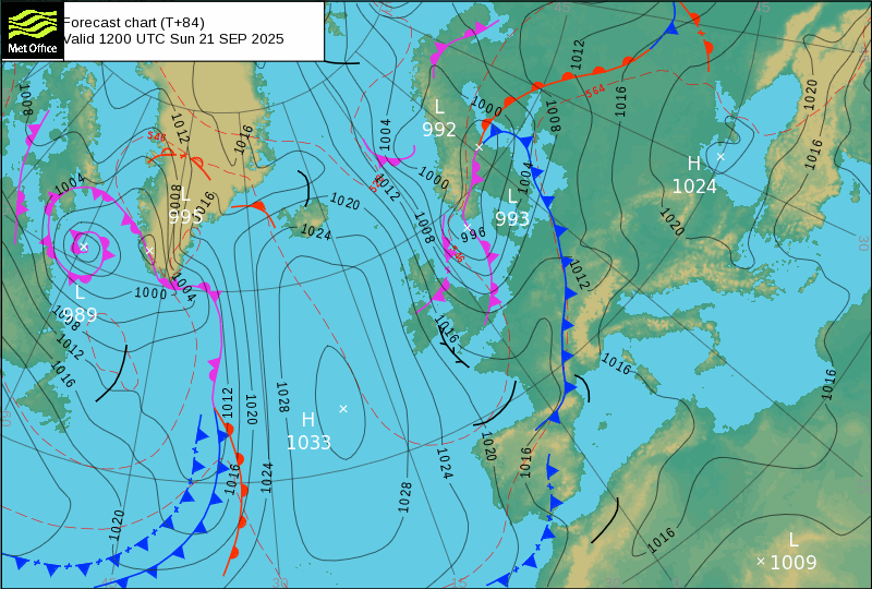 Surface pressure - Forecast chart