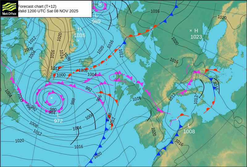 Surface pressure - Forecast chart