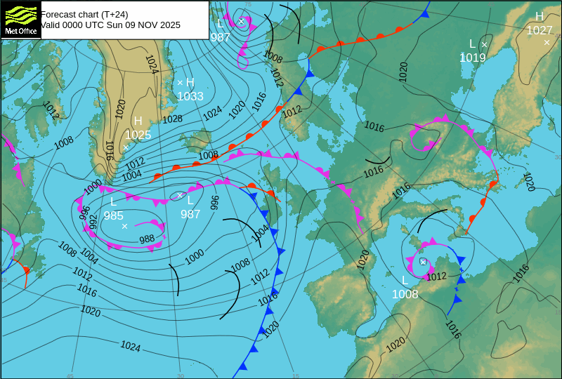 Surface pressure - Forecast chart