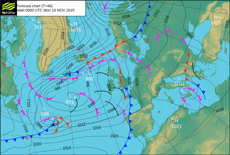 Surface pressure - Forecast chart