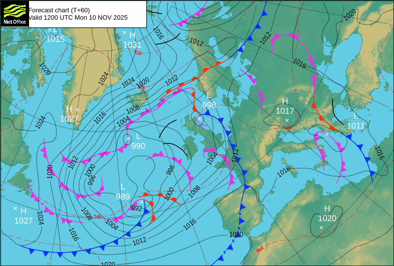 Surface pressure - Forecast chart