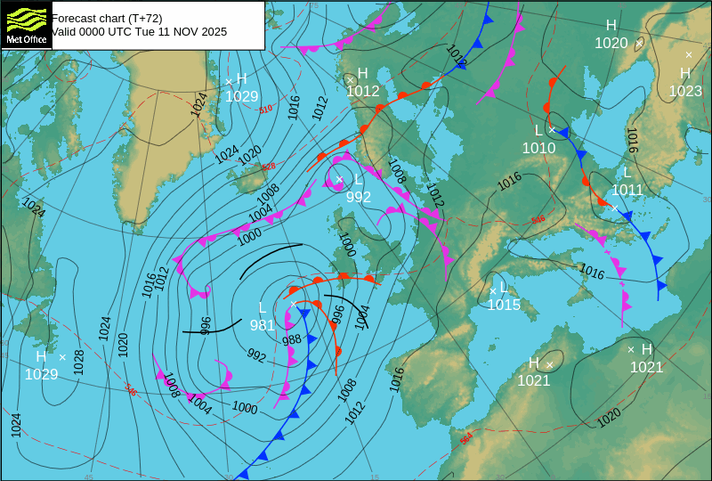 Surface pressure - Forecast chart