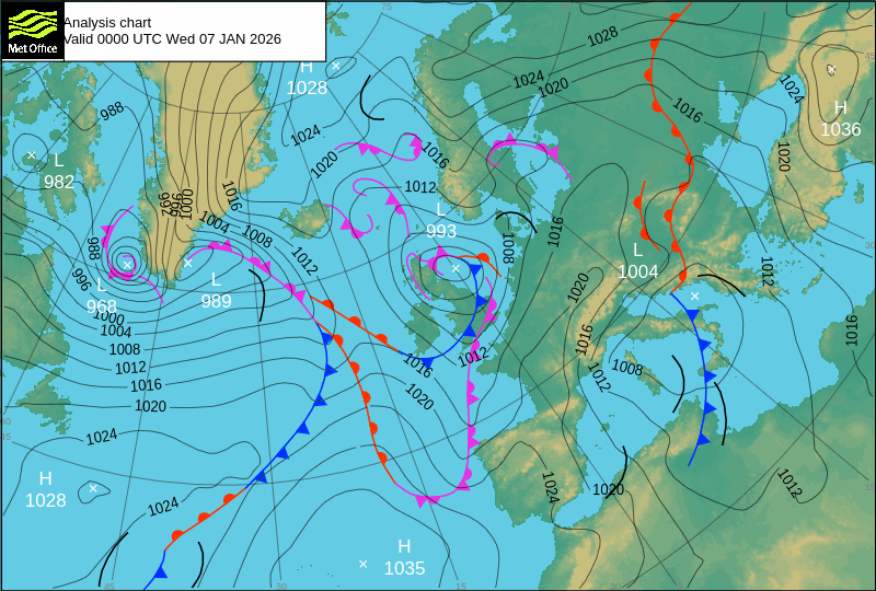 Surface pressure - Analysis chart