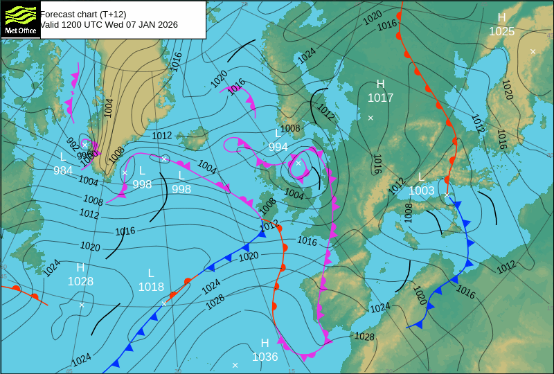 Surface pressure - Forecast chart