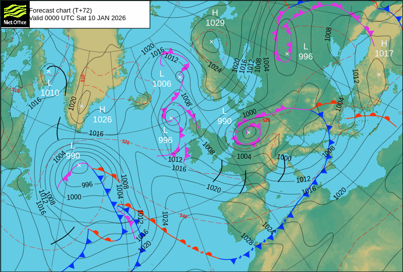 Surface pressure - Forecast chart