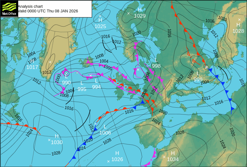 Surface pressure - Analysis chart