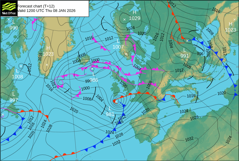 Surface pressure - Forecast chart