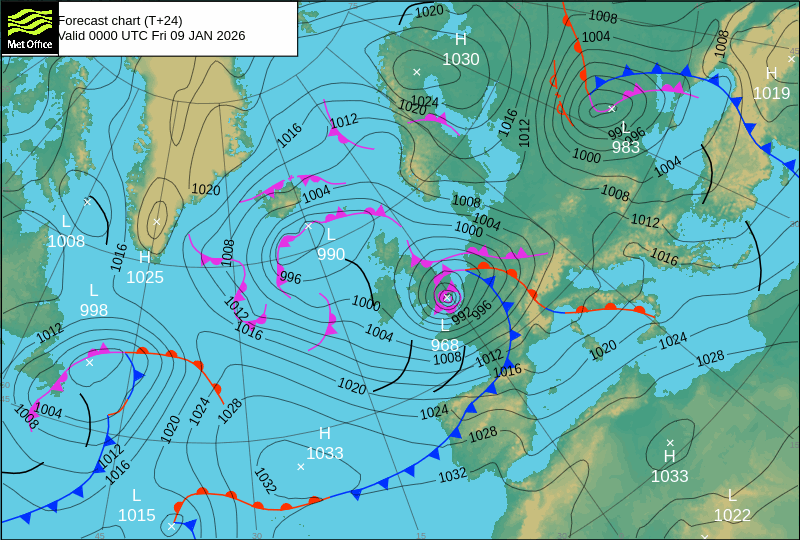 Surface pressure - Forecast chart