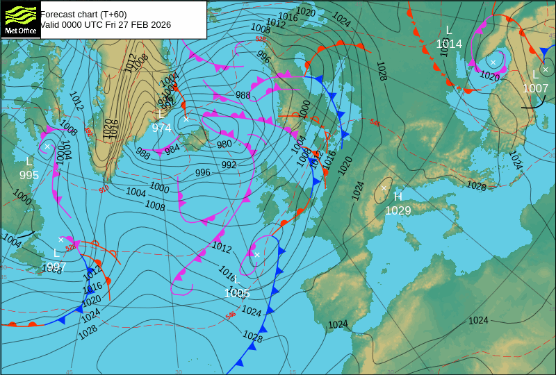 Surface pressure - Forecast chart