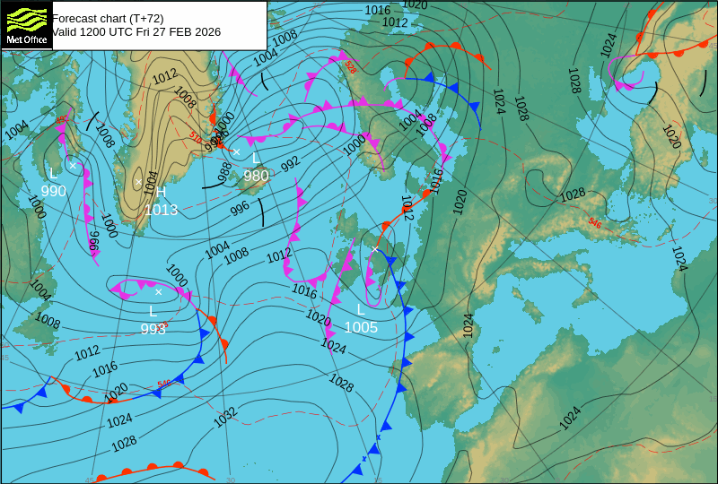 Surface pressure - Forecast chart