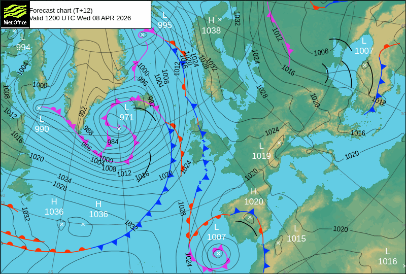 Surface pressure - Forecast chart