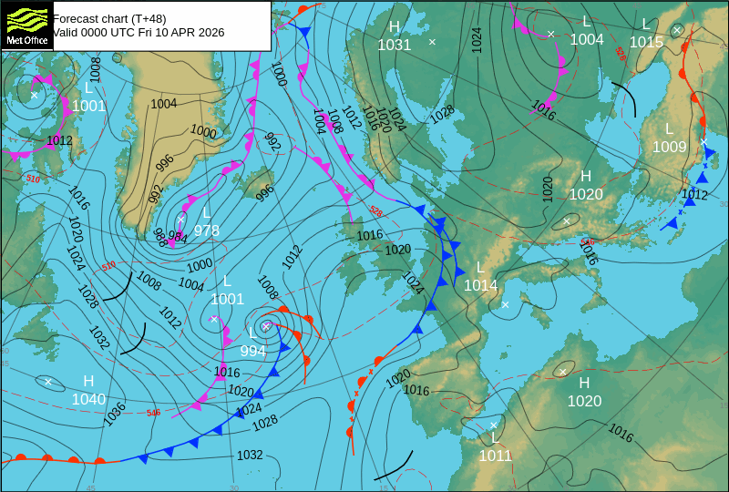 Surface pressure - Forecast chart