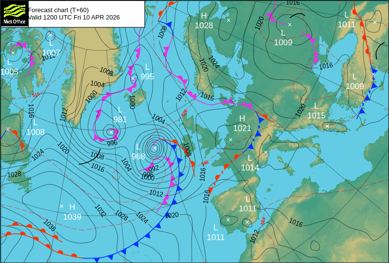 Surface pressure - Forecast chart