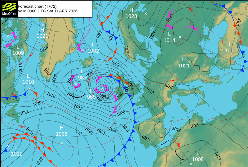 Surface pressure - Forecast chart